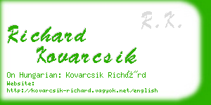 richard kovarcsik business card